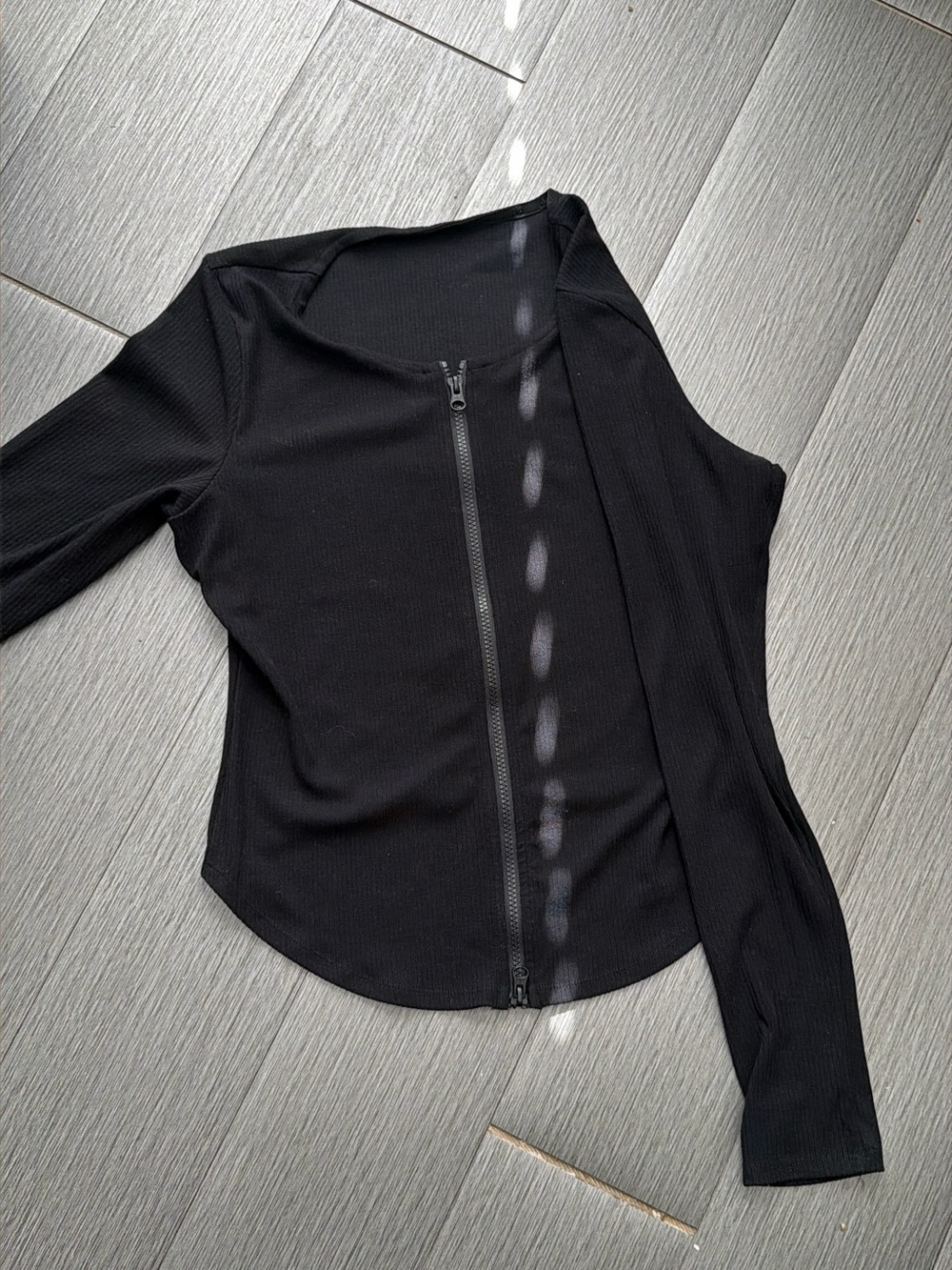 ALO Yoga Ribbed Stardust Long Sleeve - Black